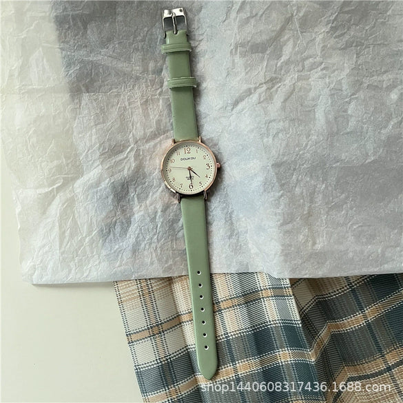 Women's Casual Round Alloy Case Quartz Watch With Ordinary Glass Mirror And Ins Style