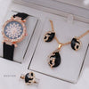 Women's Casual Sports Outdoor Watch Set Alloy Case And Strap Mineral Reinforced Glass Mirror Round Dial