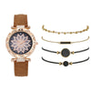 Women's Casual Sports Outdoor Watch Set Alloy Case And Strap Mineral Reinforced Glass Mirror Round Dial