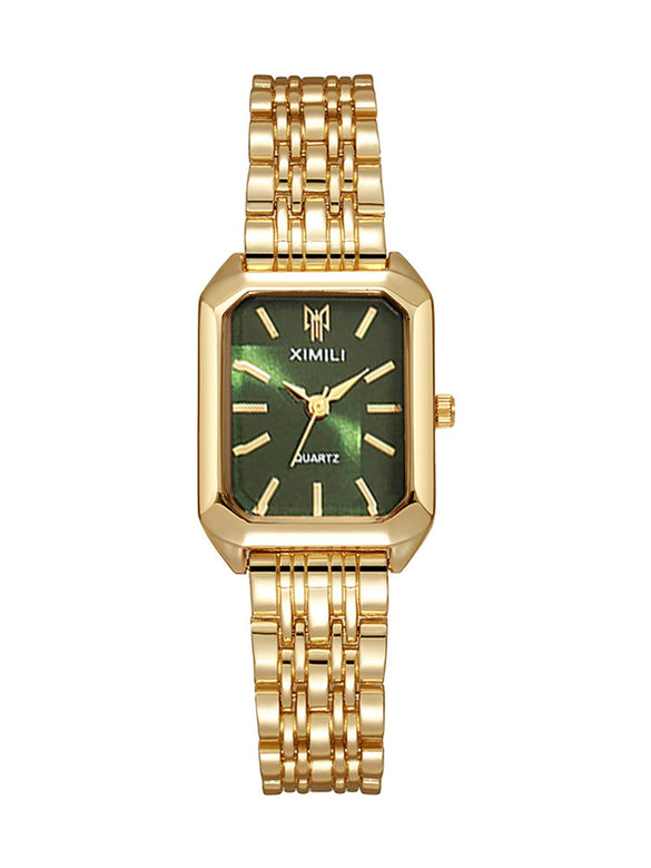 Women's Casual Square Alloy And Stainless Steel Band Fashion Quartz Watch