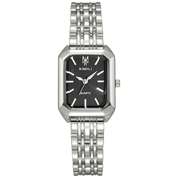 Women's Casual Square Alloy And Stainless Steel Band Fashion Quartz Watch