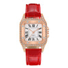 Women's Casual Square Alloy Case Imitation Leather Strap Watch
