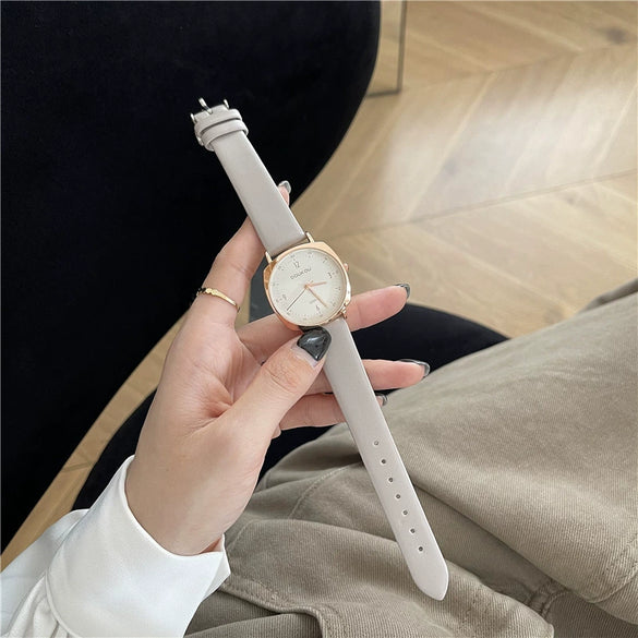 Women's Casual Square Quartz Watch Alloy Case Ordinary Glass Mirror