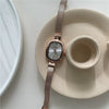Women's Casual Square Quartz Watch With Alloy Case And Mesh Band