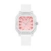 Women's Casual Square Silicone Band Alloy Case Stainless Steel Buckle Quartz Watch