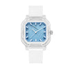 Women's Casual Square Silicone Band Alloy Case Stainless Steel Buckle Quartz Watch
