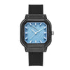 Women's Casual Square Silicone Band Alloy Case Stainless Steel Buckle Quartz Watch