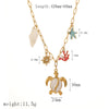 Women's Casual Stainless Steel Necklace With Marine Elements Animal Zodiac Pattern Electroplated Cross Chain