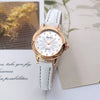 Women's Casual Student Quartz Belt Watch Diamondencrusted Sun Pattern Alloy Buckle Imitation Leather Strap Round Dial