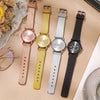 Women's Casual Watch Butterfly Design Round Dial Silicone Band Plastic Case Stainless Steel Buckle