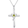 Women's Chic Copper Heart And Cross Necklace With Zircon Electroplated Pendant Elegant Fashion Jewelry