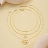 Women's Chic Minimalist Copper Three Piece Necklace Set With Starfish Shell And Pearl Pendant Electroplated Regular Chain Jewelry