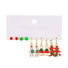 Women’s Christmas Alloy Drop Earrings Set With Santa Claus Christmas Tree Gift Box Elk And Other Festive Motifs Electroplated Design