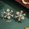 Women's Christmas Alloy Drop Earrings With Zircon Accents And Electroplated Holiday Hat Tree Elk And Gingerbread Man Designs