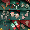 Women's Christmas Alloy Drop Earrings With Zircon Accents And Electroplated Holiday Hat Tree Elk And Gingerbread Man Designs