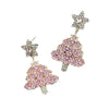 Women's Christmas Alloy Drop Earrings With Zircon Accents And Electroplated Holiday Hat Tree Elk And Gingerbread Man Designs