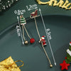 Women's Christmas Alloy Drop Earrings With Zircon Accents And Electroplated Holiday Hat Tree Elk And Gingerbread Man Designs