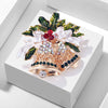 Women's Christmas Bell Brooch Pin With Alloy Setting And Artificial Gemstone Embellishment Decorative Corsage Accessory
