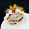 Women's Christmas Bell Brooch Pin With Alloy Setting And Artificial Gemstone Embellishment Decorative Corsage Accessory