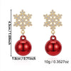 Women's Christmas Bow And Snowflake Bell Dangle Earrings With Transparent Quicksand Ball Design Alloy Electroplated Holiday Jewelry