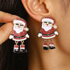 Women's Christmas Cartoon Earrings Alloy Electroplated Holiday Character Reindeer And Gift Designs With Steel Ear Needles
