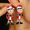 Women's Christmas Cartoon Earrings Alloy Electroplated Holiday Character Reindeer And Gift Designs With Steel Ear Needles