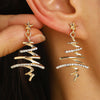 Women's Christmas Cartoon Earrings Alloy Electroplated Holiday Character Reindeer And Gift Designs With Steel Ear Needles