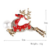 Women's Christmas Deer Brooch Pin With Enamel Rhinestones And Pearl Accents Electroplated Alloy Jewelry