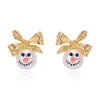 Women's Christmas Deer Earrings With Sparkling Rhinestone Detail Electroplated Alloy Design And Stainless Steel Ear Needles