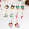 Women's Christmas Earrings With Mini Knitted Hat And Scarf Charms Geometric Festive Fabric Design Handknitted Holiday Jewelry
