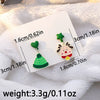 Women’s Christmas Elk Bell Bow And Snowflake Earrings Electroplated Alloy Jewelry With Stainless Steel Ear Needles