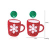Women's Christmas Elk Bell Drop Earrings Electroplated Alloy Holiday Animal Jewelry With Stainless Steel Posts