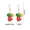Women's Christmas Elk Bell Drop Earrings Electroplated Alloy Holiday Animal Jewelry With Stainless Steel Posts
