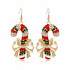 Women's Christmas Elk Bell Drop Earrings Electroplated Alloy Holiday Animal Jewelry With Stainless Steel Posts
