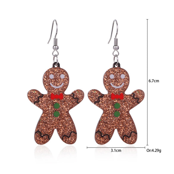 Women's Christmas Elk Bell Drop Earrings Electroplated Alloy Holiday Animal Jewelry With Stainless Steel Posts