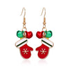 Women's Christmas Elk Bell Drop Earrings Electroplated Alloy Holiday Animal Jewelry With Stainless Steel Posts