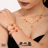 Women's Christmas Enamel Glaze Pendant Necklace And Bracelet Set Goldplated Stainless Steel Light Luxury Jewelry