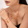 Women's Christmas Enamel Glaze Pendant Necklace And Bracelet Set Goldplated Stainless Steel Light Luxury Jewelry