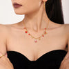 Women's Christmas Enamel Glaze Pendant Necklace And Bracelet Set Goldplated Stainless Steel Light Luxury Jewelry