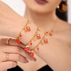 Women's Christmas Enamel Glaze Pendant Necklace And Bracelet Set Goldplated Stainless Steel Light Luxury Jewelry