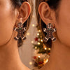Women's Christmas Gingerbread Man Drop Earrings With Top Hat Design Cute Electroplated Alloy Pendant And Stainless Steel Ear Needles