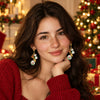 Women's Christmas Heartshaped Earrings In Stainless Steel With 18K Gold Plated Finish