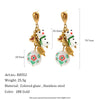Women's Christmas Heartshaped Earrings In Stainless Steel With 18K Gold Plated Finish