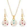 Women's Christmas Jewelry Set With Snowman Snowflake And Bell Pendants Electroplated Alloy Necklace And Earrings
