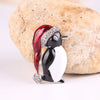 Women's Christmas Penguin Brooch Pin With Rhinestone Detailing And Electroplated Alloy Animal Jewelry Design