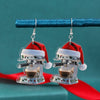 Women's Christmas Santa Claus Acrylic Earrings With Engraved Star Geometric Design Festive Statement Jewelry