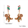 Women's Christmas Santa Claus And Elk Drop Earrings Exaggerated Colorful Rhinestone Alloy Electroplated Ear Hooks