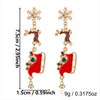 Women's Christmas Sleigh Drop Earrings Electroplated Alloy With Red And Green Contrast Ball Details And Stainless Steel Ear Posts