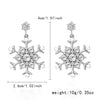 Women's Christmas Snowflake Drop Earrings With Diamond Accents Alloy Electroplated Retro Holiday Jewelry