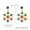 Women's Christmas Snowflake Drop Earrings With Diamond Accents Alloy Electroplated Retro Holiday Jewelry